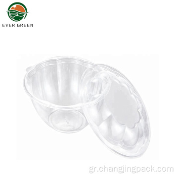 Στρογγυλό πλαστικό Pet Plastic Velyclacable Clear Food Container